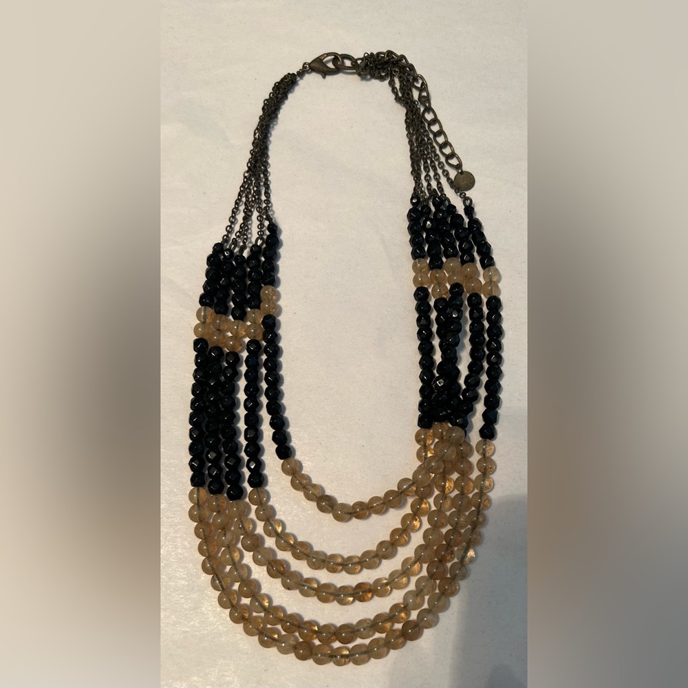 Black and Tan beaded necklace.